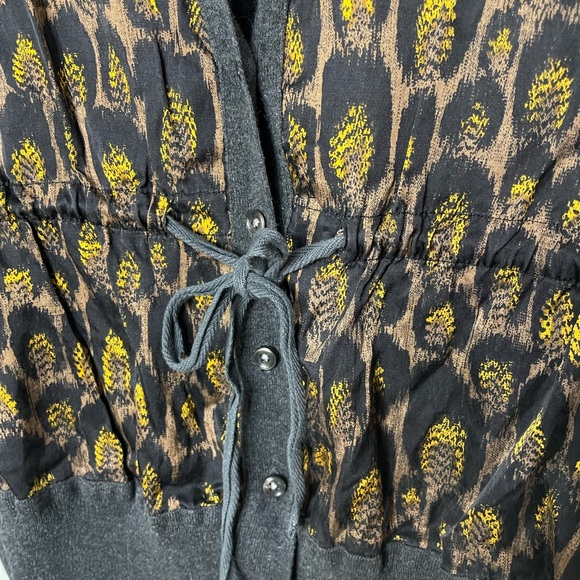 Paul Smith X Silk and Wool Cardigan Abstract Art Grey Gold Vintage Small - Picture 3 of 4